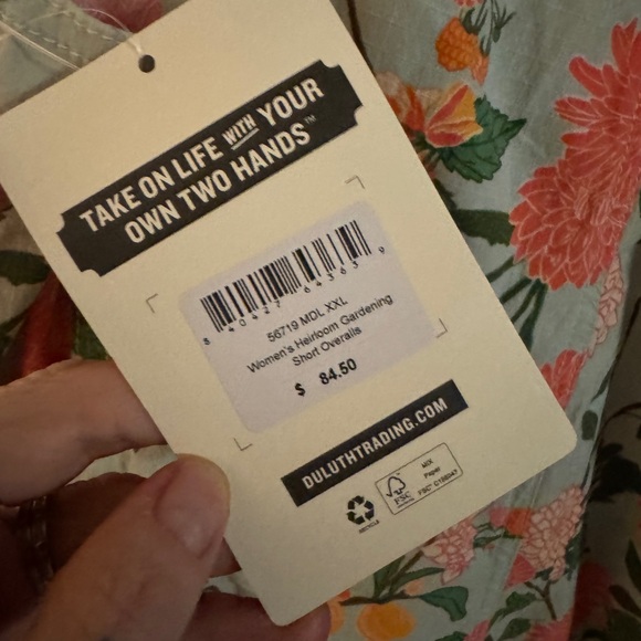 Duluth Trading Co Floral Heirloom overall in Pink and Green, sz XXL - Picture 5 of 10